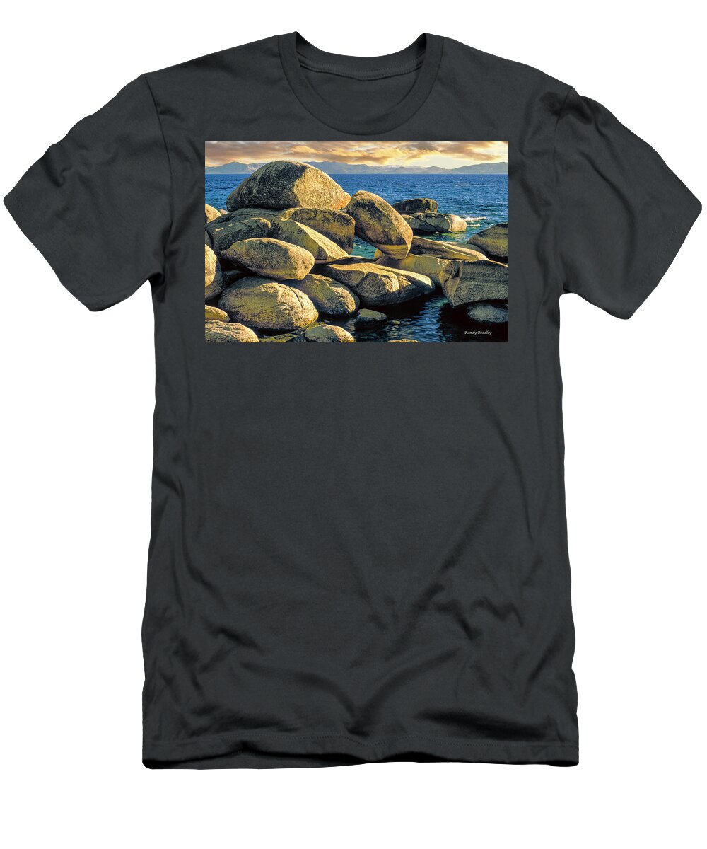 Usa T-Shirt featuring the photograph Lake Tahoe Boulders by Randy Bradley