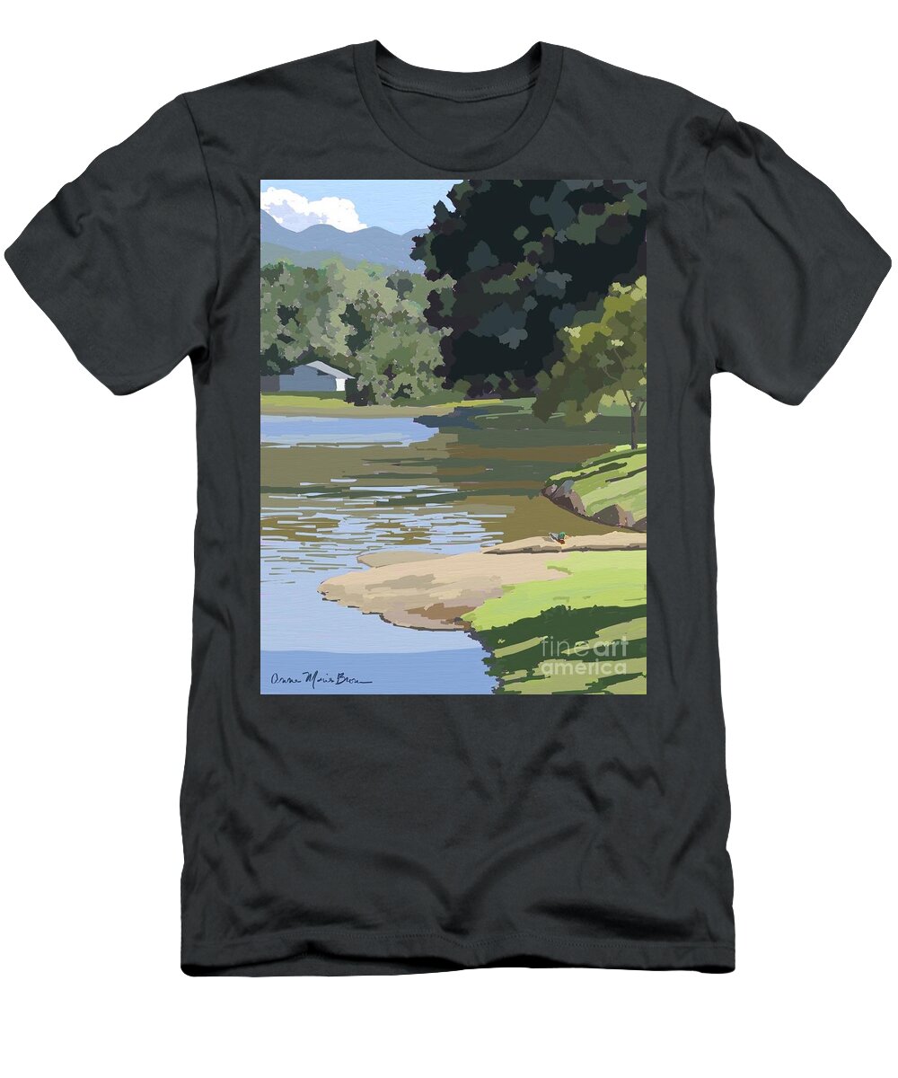 Lake T-Shirt featuring the digital art Lake Tomahawk Digital by Anne Marie Brown