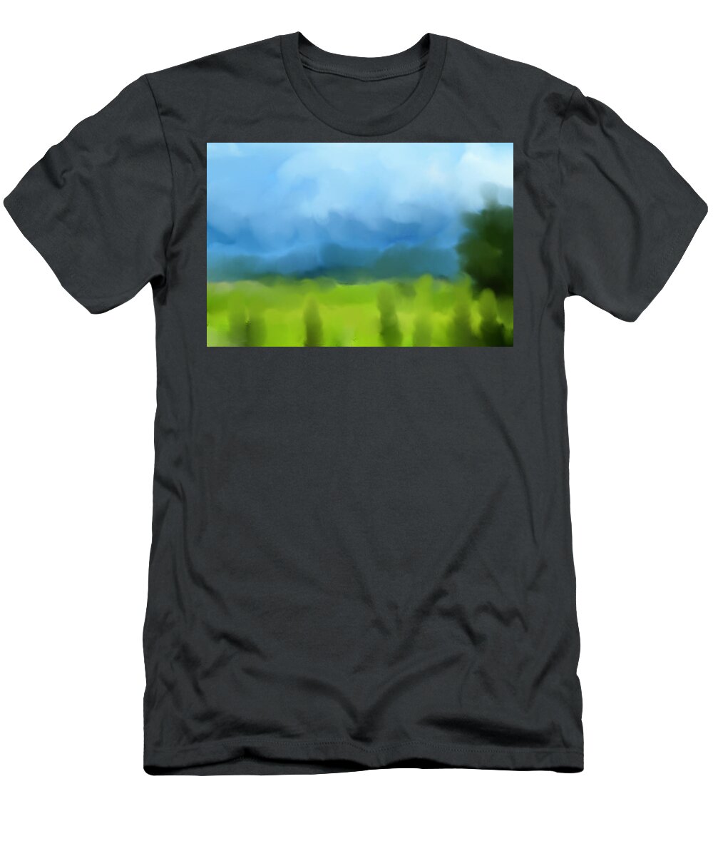 Landscape T-Shirt featuring the mixed media Landscape abstract by Faa shie