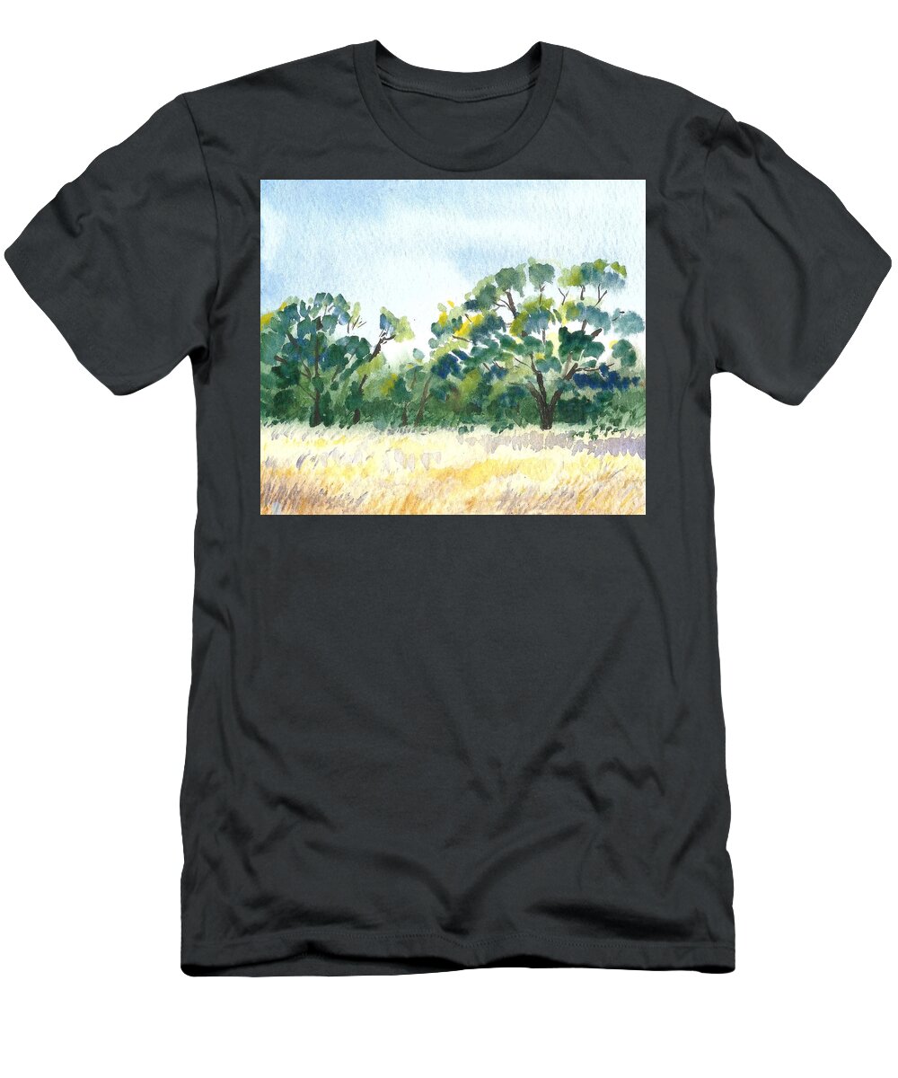 Tree T-Shirt featuring the painting Landscape with Trees by Masha Batkova