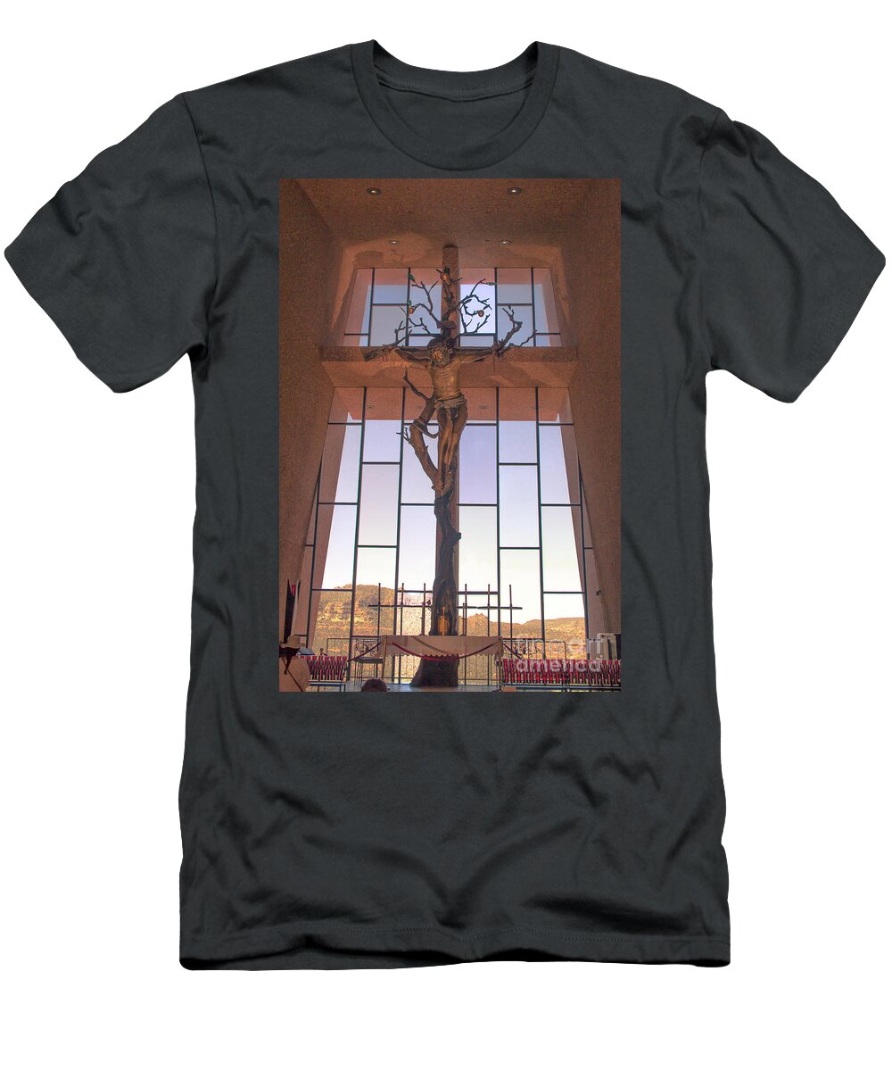 Chapel T-Shirt featuring the photograph Large Holy window by Darrell Foster