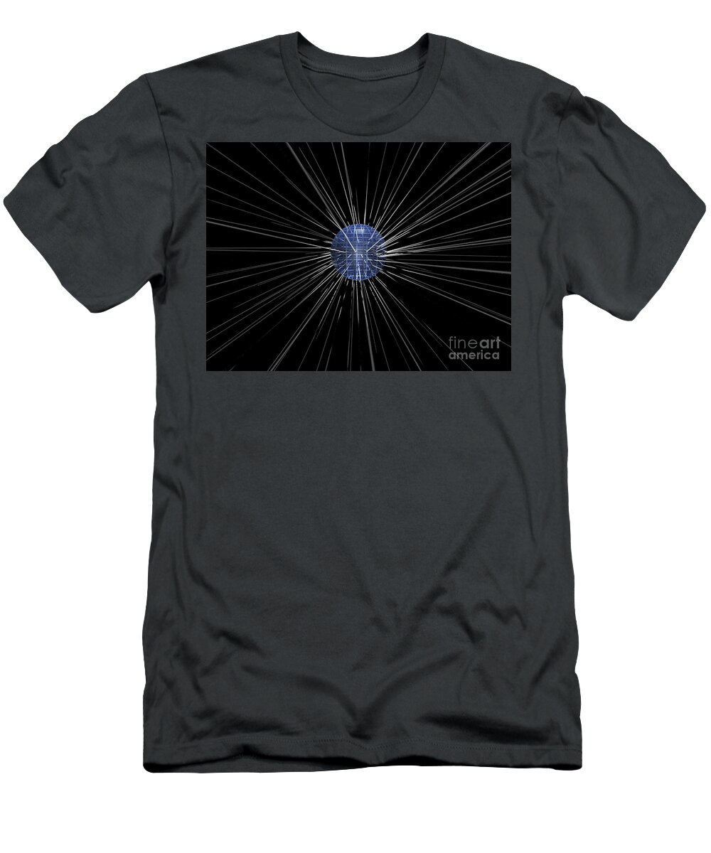 Laser Beams T-Shirt featuring the digital art Laser Beam Lights by Phil Perkins