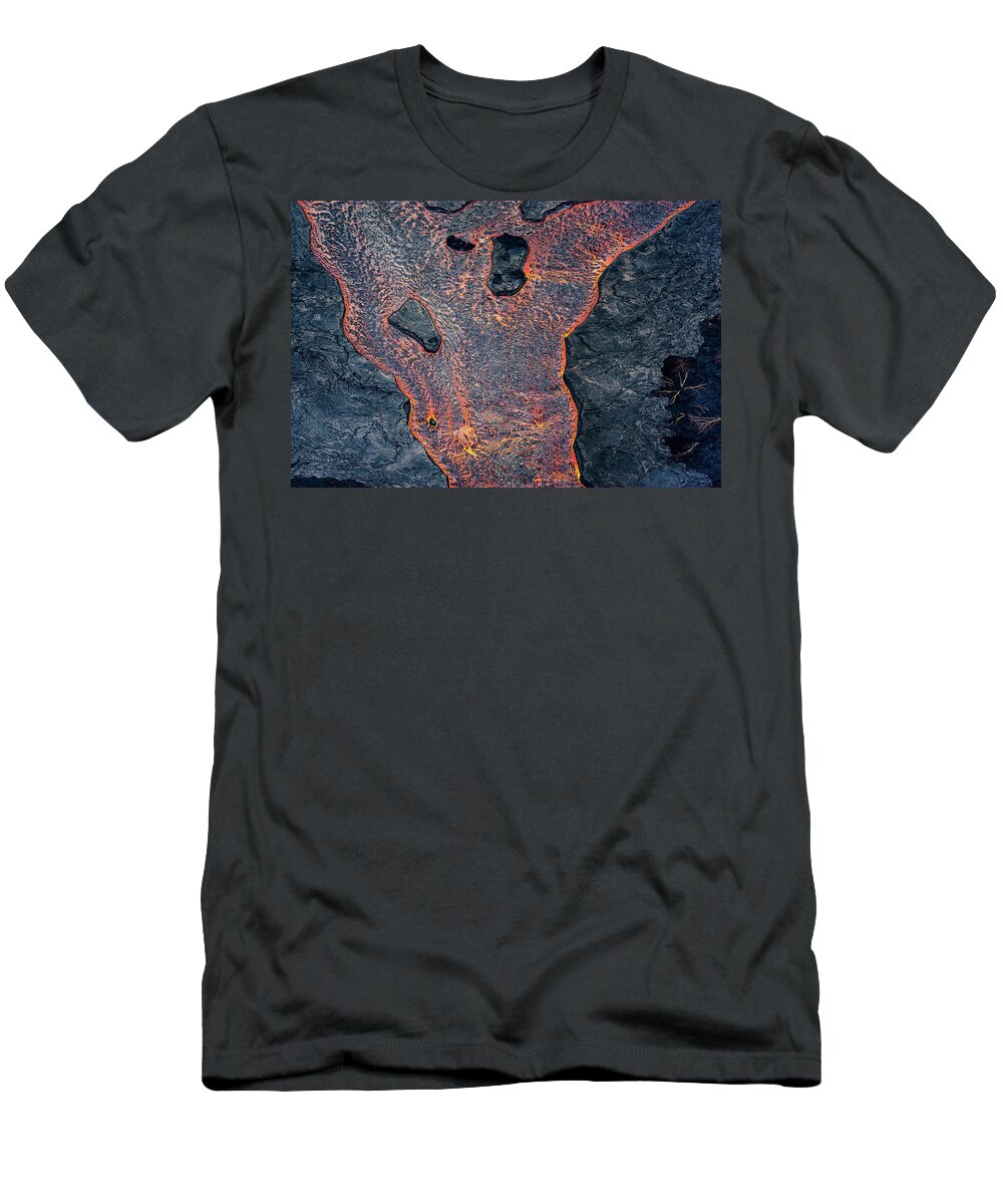 Lava T-Shirt featuring the photograph Lava River Texture by Christopher Johnson