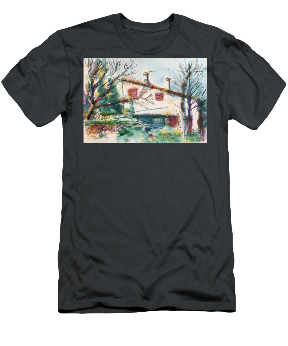 Le Liouquet T-Shirt featuring the painting Le Liouquet France by Glen Neff