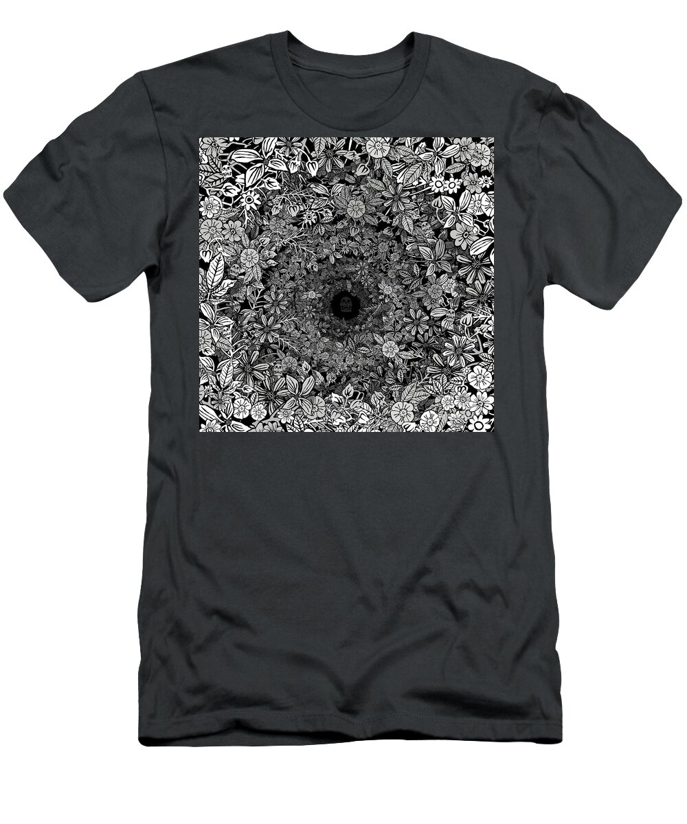 Black And White T-Shirt featuring the drawing Le Moribond by BFA Prints