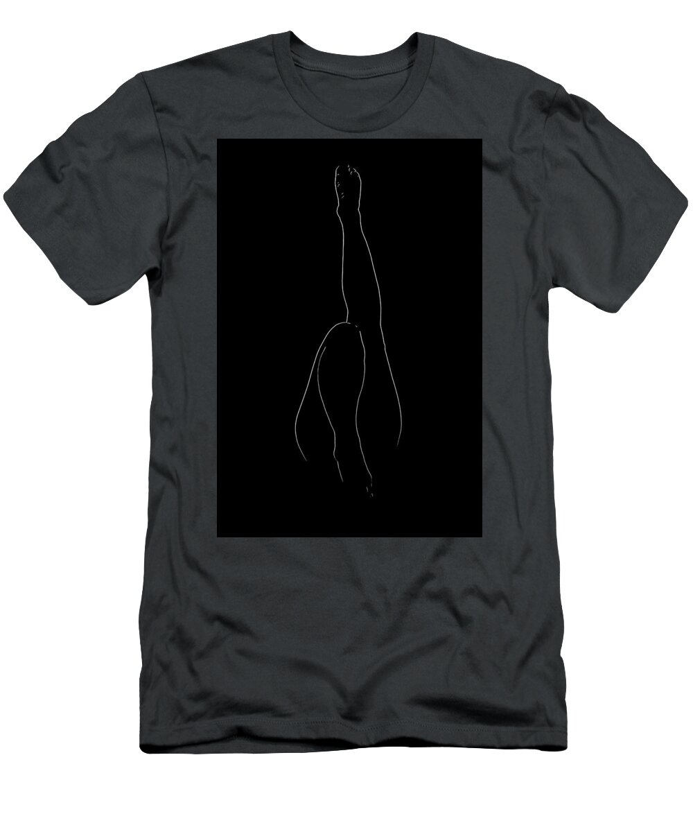 Digital Art T-Shirt featuring the digital art Legs - Black and White by Marianna Mills
