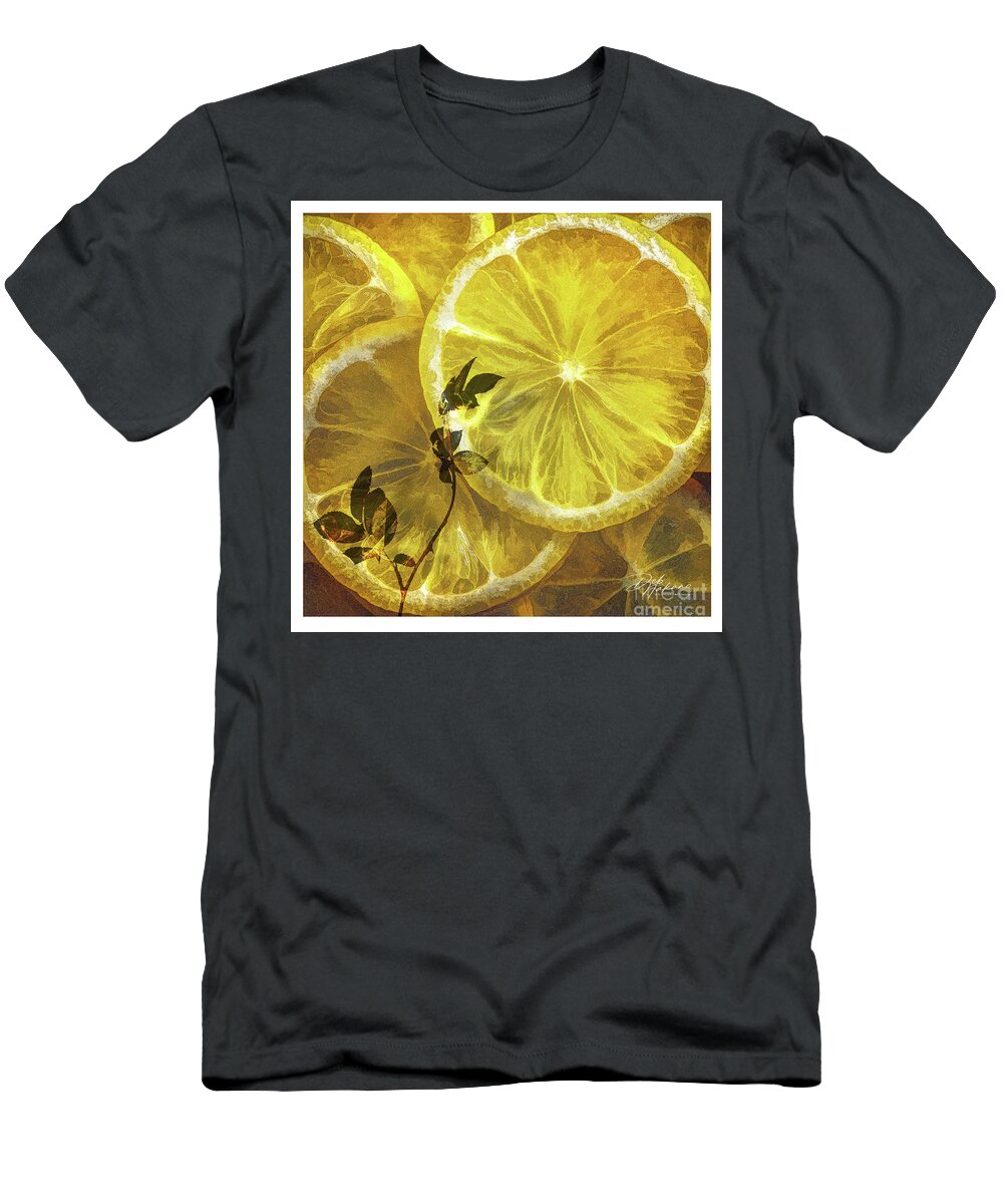 Food T-Shirt featuring the digital art Lemon Slices by Deb Nakano