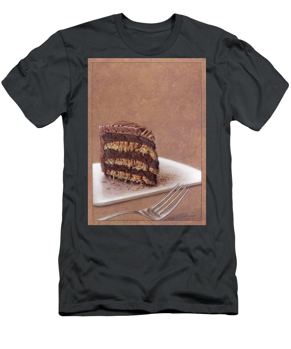 Chocolate T-Shirt featuring the painting Let us eat cake by James W Johnson