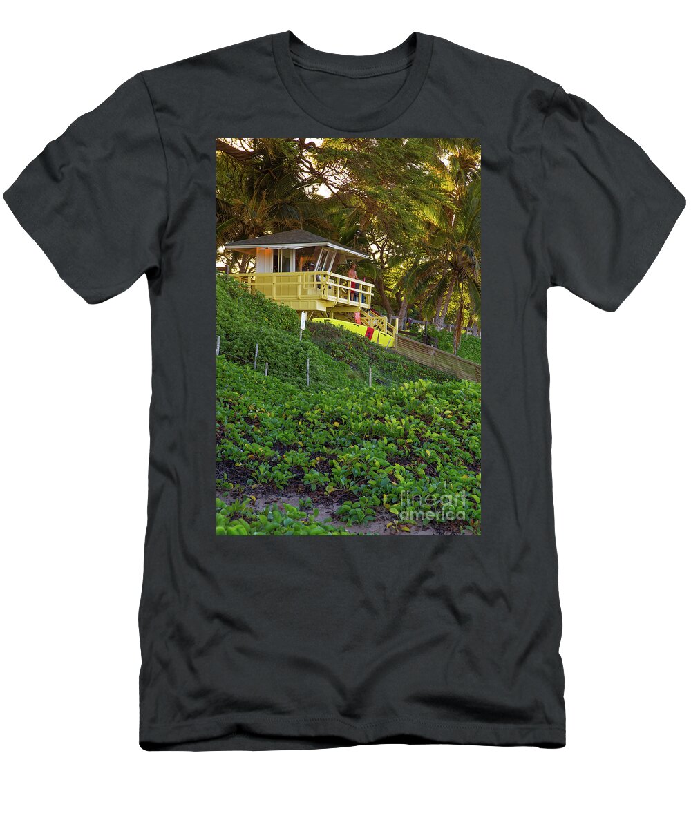 Hawaii T-Shirt featuring the photograph Lifeguard Station Maui Hawaii by Edward Fielding