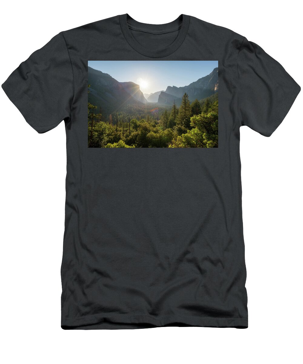 Yosemite Valley T-Shirt featuring the photograph Light and Shadows Yosemite Valley #3 by Joseph S Giacalone