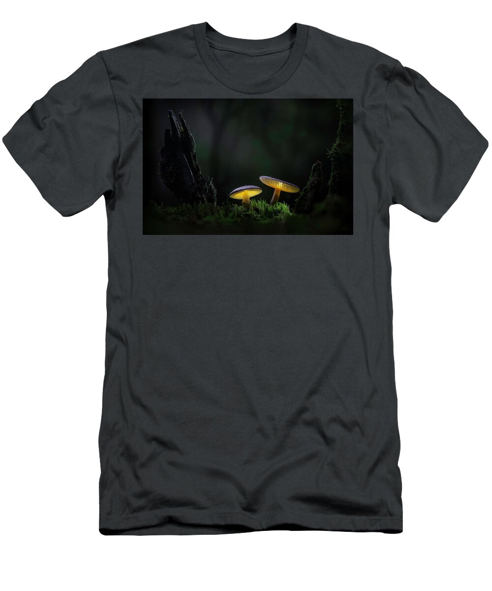 Light Paint T-Shirt featuring the photograph Light in the enchanted forest by Dirk Ercken