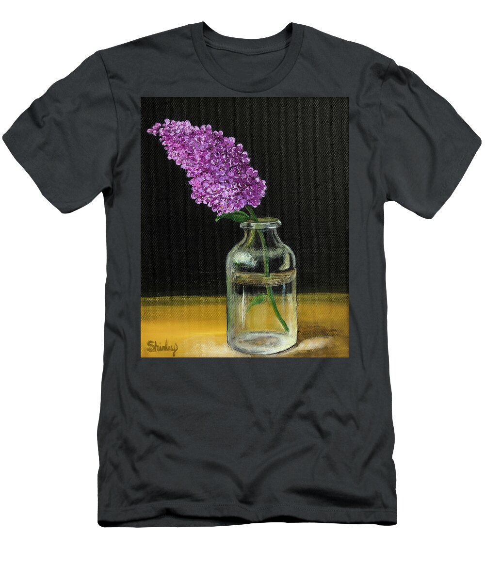 Lilac T-Shirt featuring the painting Lilac by Shirley Dutchkowski