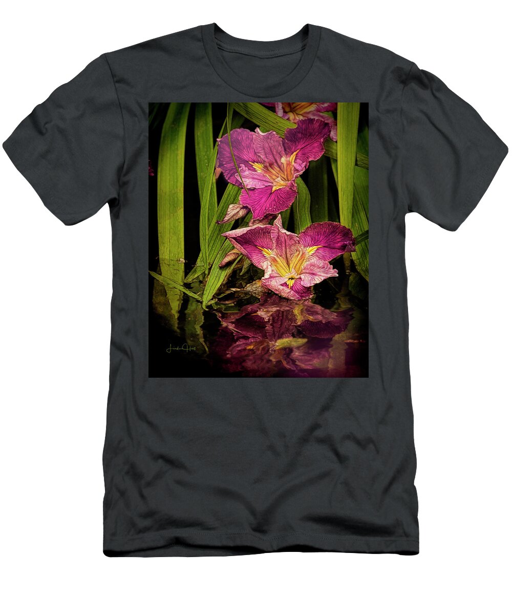Pond T-Shirt featuring the photograph Lilies by the Pond by Linda Lee Hall