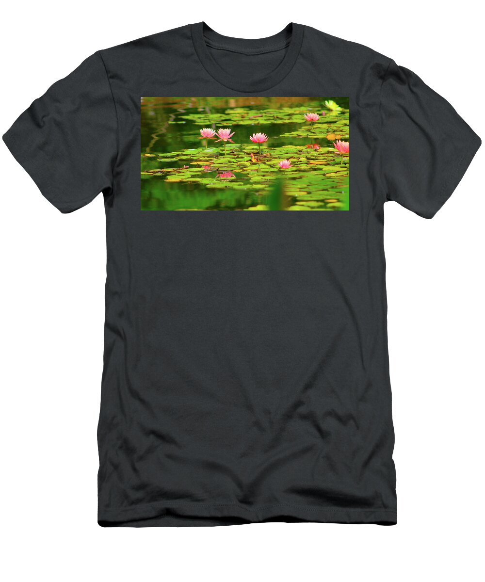 Water T-Shirt featuring the photograph Lilly on the Lake by Marcus Jones