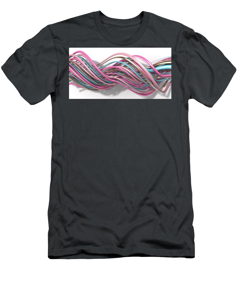 Abstract T-Shirt featuring the digital art Lines and Curves 12 by Scott Norris