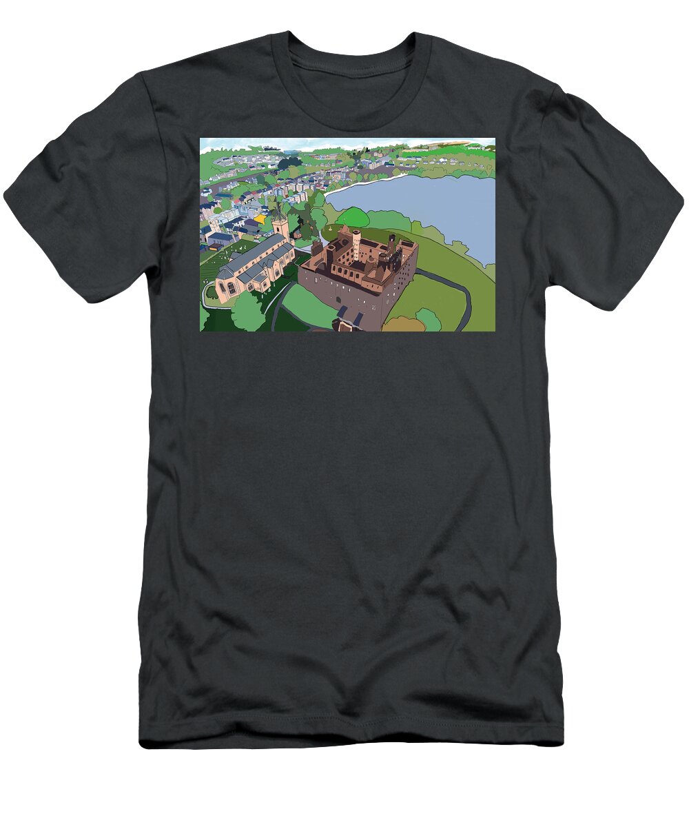 Linlithgow T-Shirt featuring the digital art Linlithgow Palace by John Mckenzie