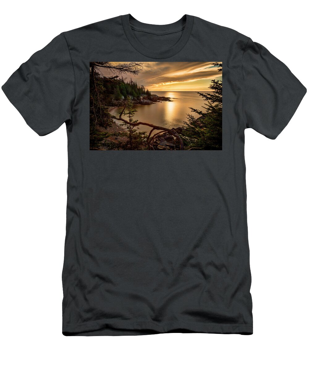 Acadia National Park T-Shirt featuring the photograph Little Hunters Beach a3709 by Greg Hartford