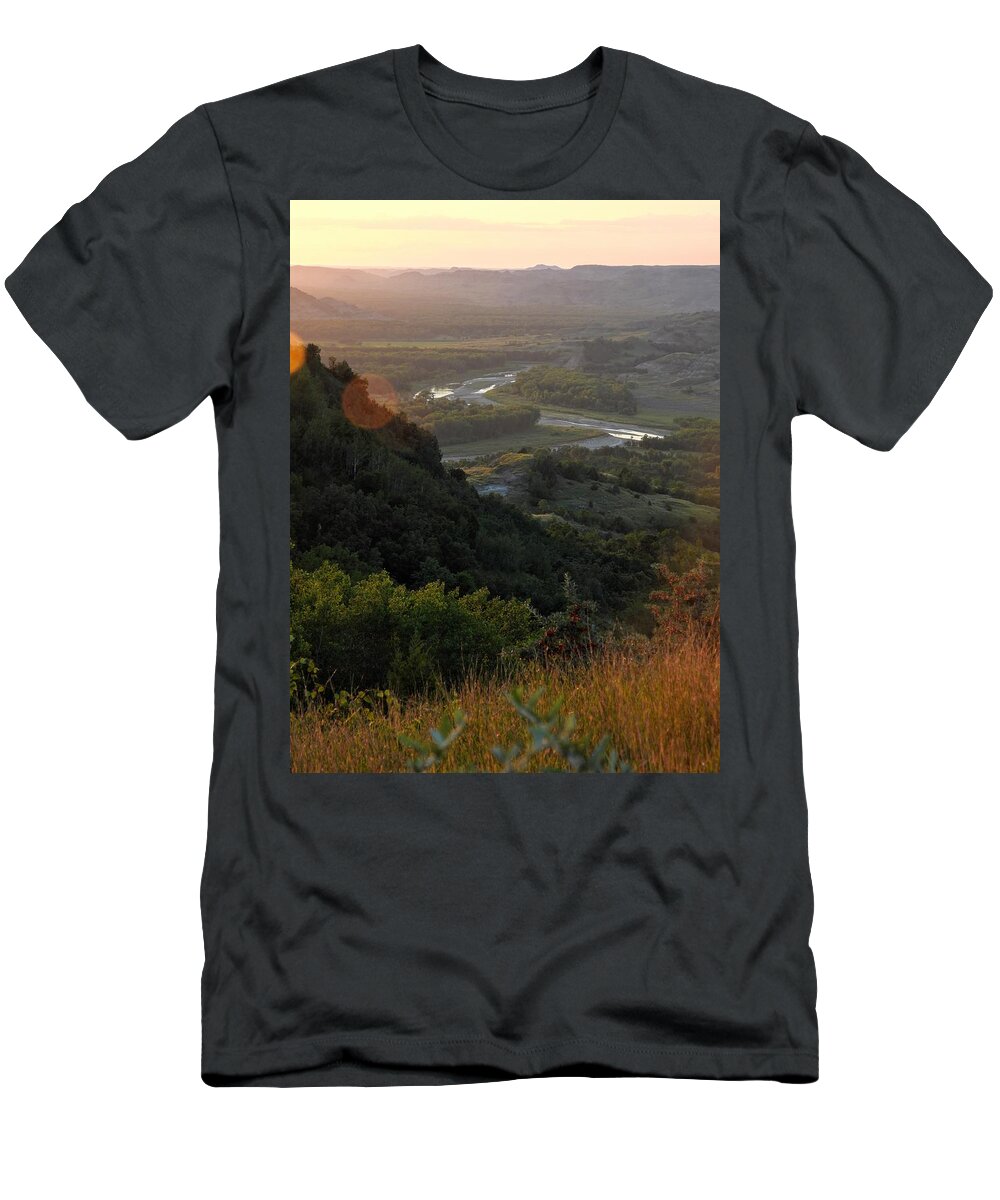 Sunset T-Shirt featuring the photograph Little Missouri River Sunset by Amanda R Wright