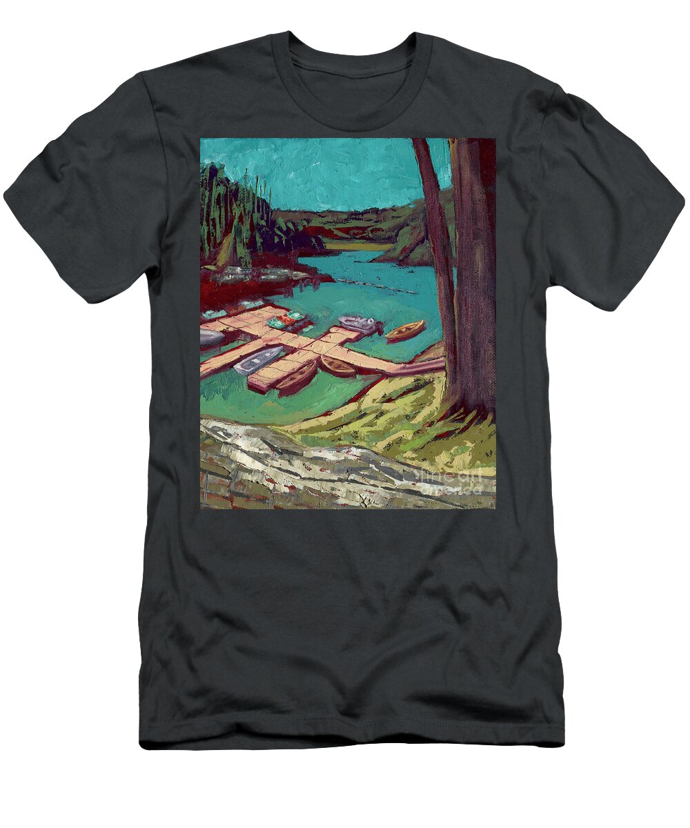 Kayak T-Shirt featuring the painting Loch Lomond by PJ Kirk