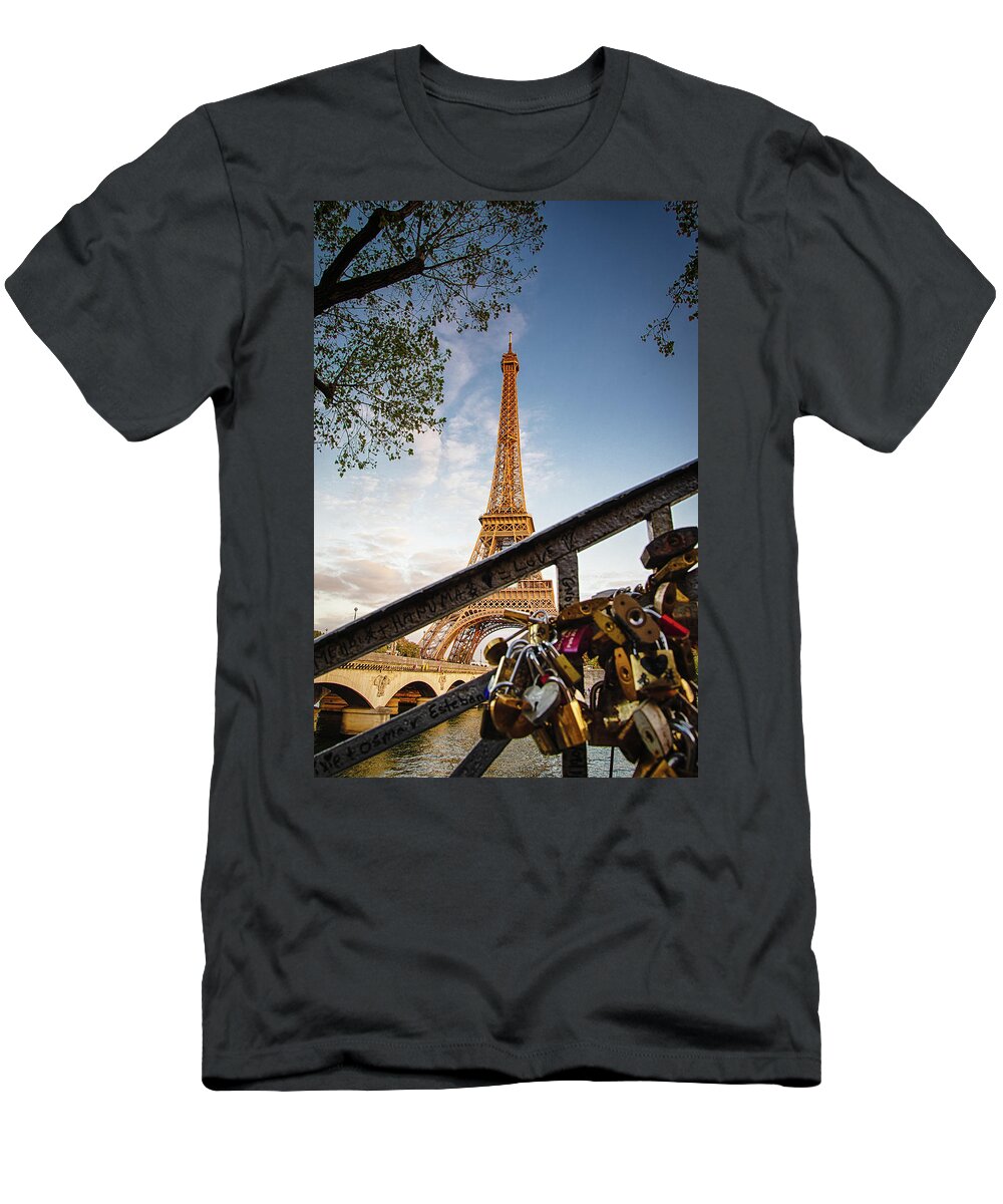 Paris T-Shirt featuring the photograph Locks in Paris by Raf Winterpacht
