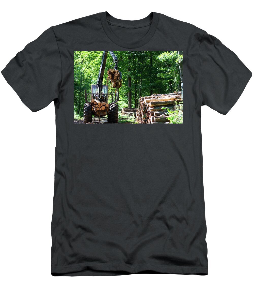 Logging T-Shirt featuring the photograph Logging. by James Canning