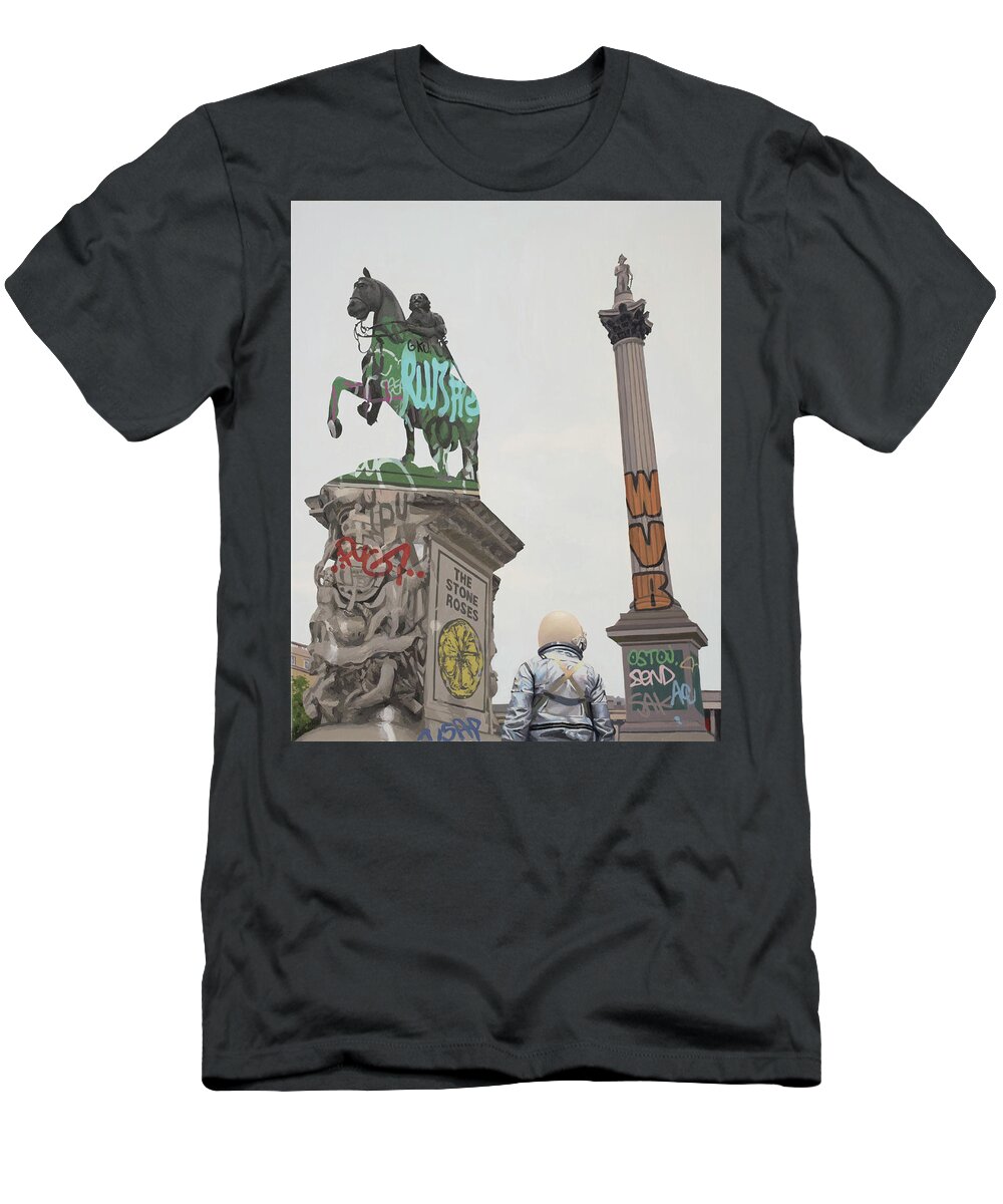 Astronaut T-Shirt featuring the painting London Stone Roses by Scott Listfield