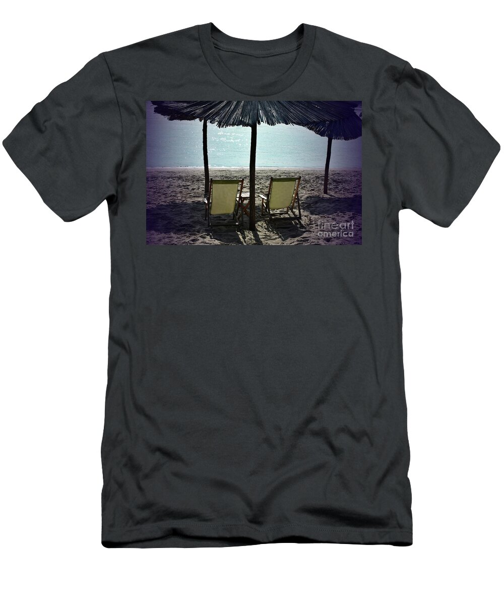 Harmony T-Shirt featuring the photograph Loneliness on The Beach by Leonida Arte