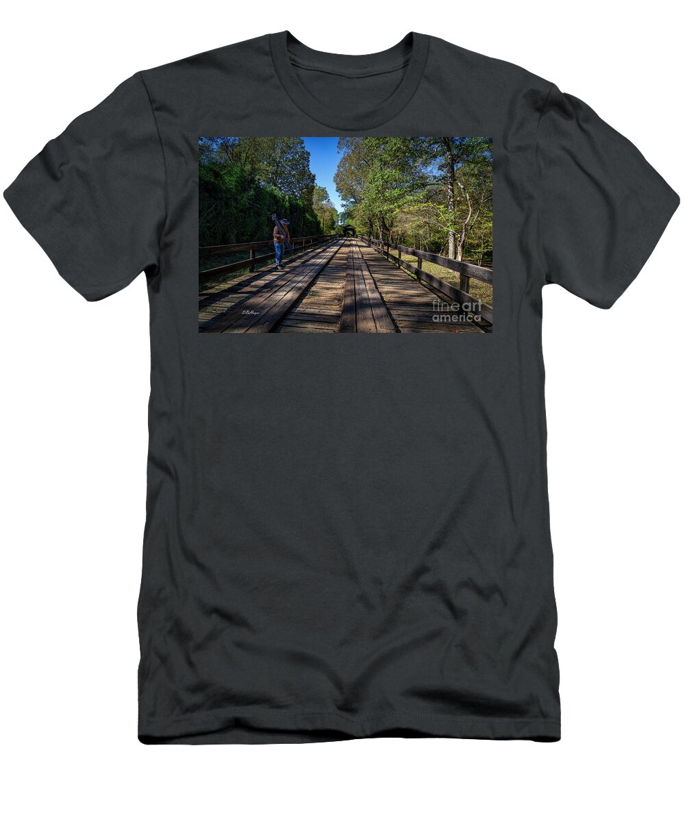 Bridges T-Shirt featuring the photograph Long Bridge Running by DB Hayes