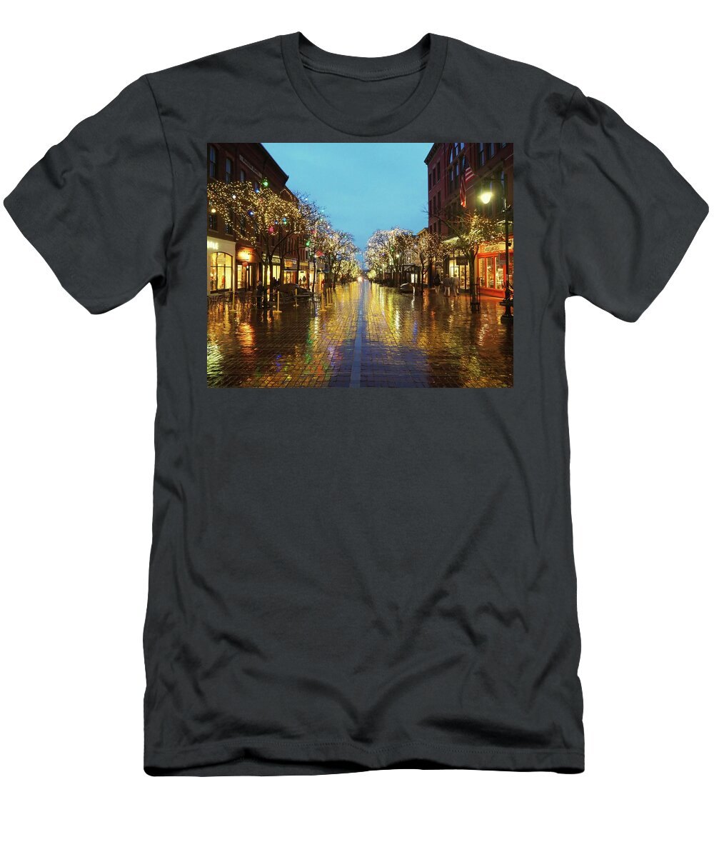 Church Street T-Shirt featuring the photograph Looking Down Church Street by Alida M Haslett