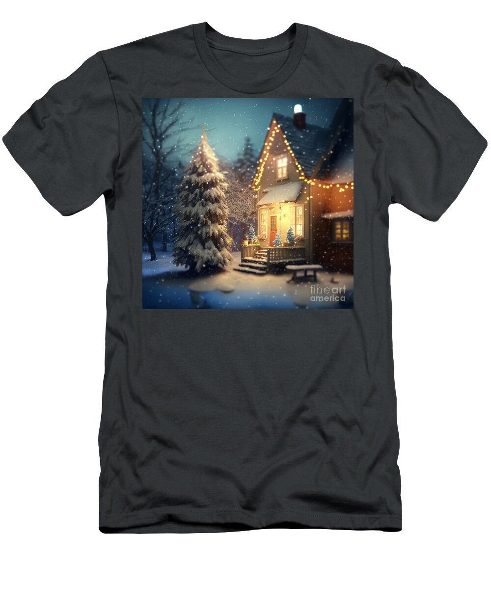 Snow T-Shirt featuring the mixed media Looks Inviting by Jay Schankman