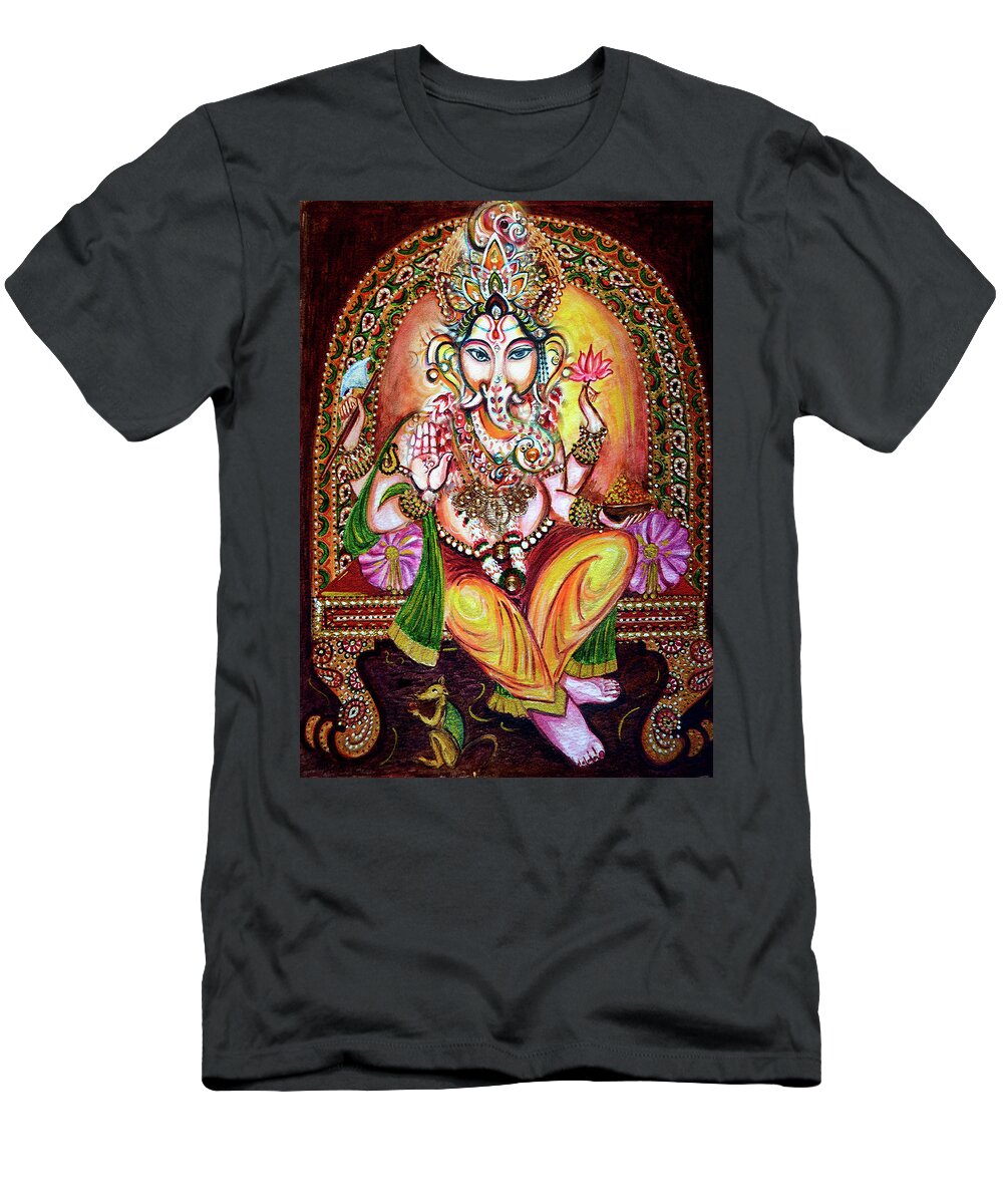 Ganesha T-Shirt featuring the painting Lord GANESHA by Harsh Malik