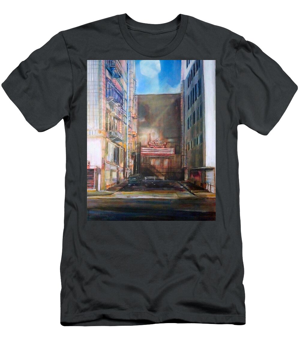  T-Shirt featuring the painting Los Angeles by Try Cheatham