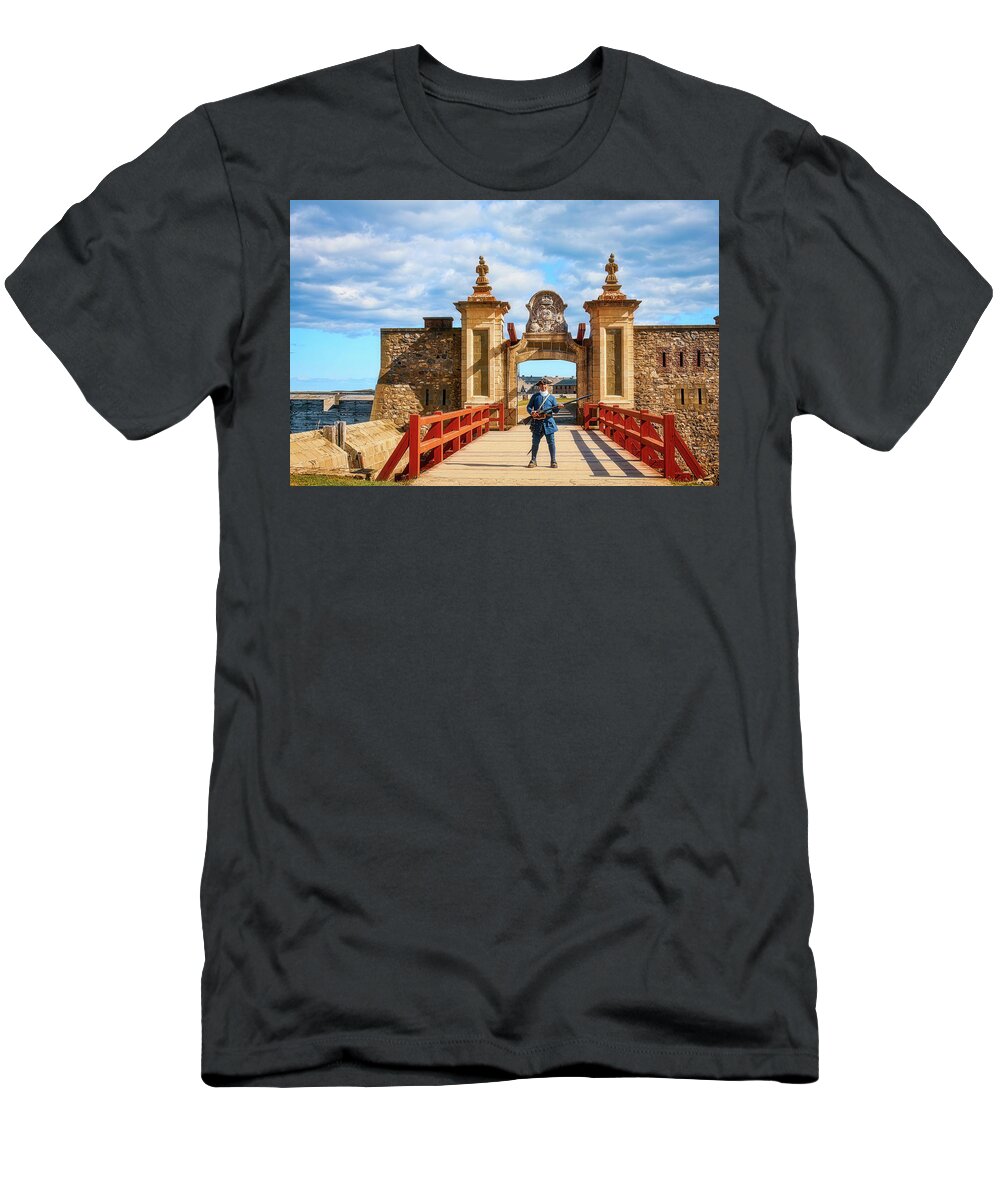 Medieval T-Shirt featuring the photograph Louisbourg Fortress, Nova Scotia by Tatiana Travelways