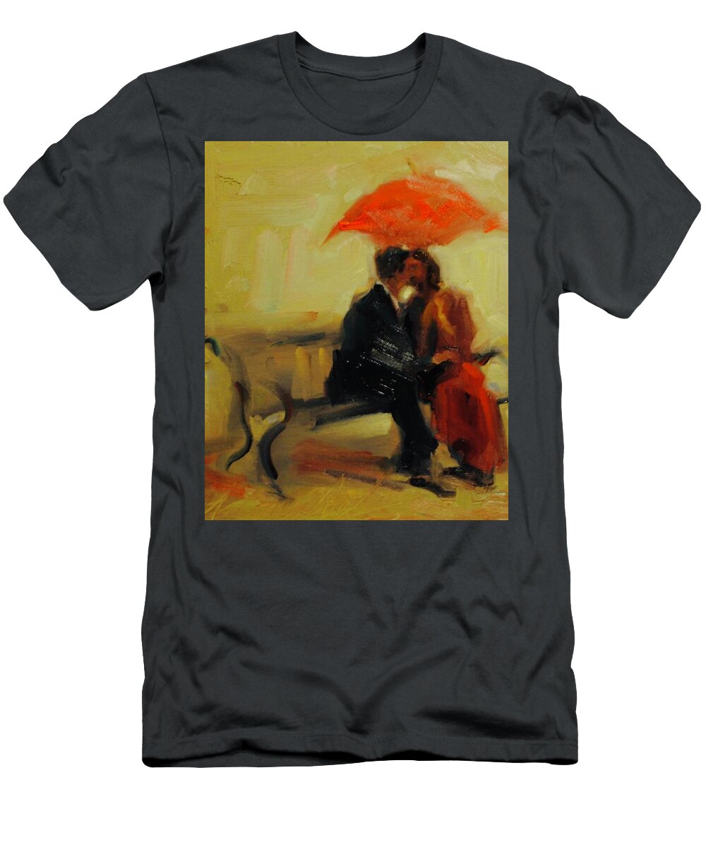 Couple T-Shirt featuring the painting Love by Ashlee Trcka