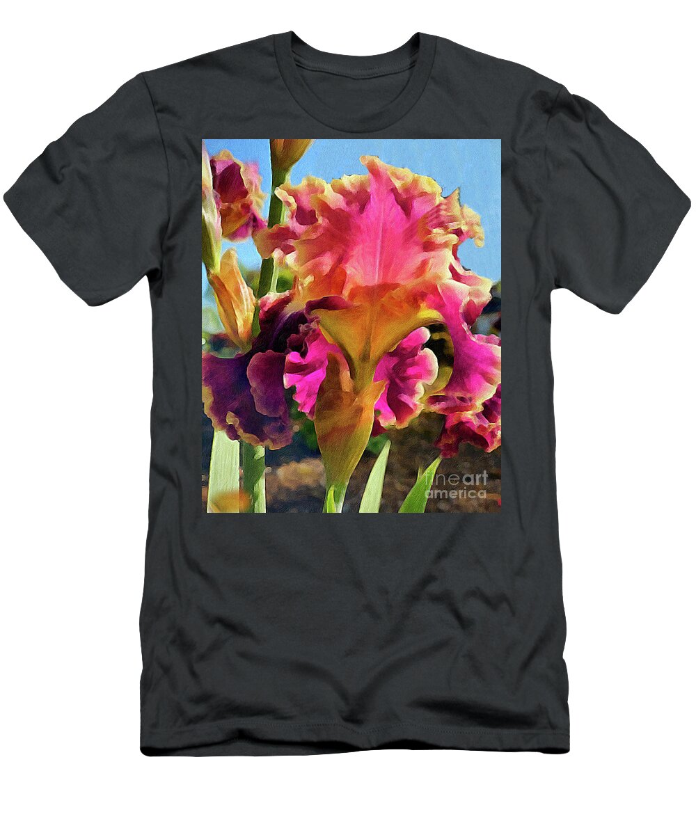 Iris T-Shirt featuring the digital art Lovely Iris by Jeanette French