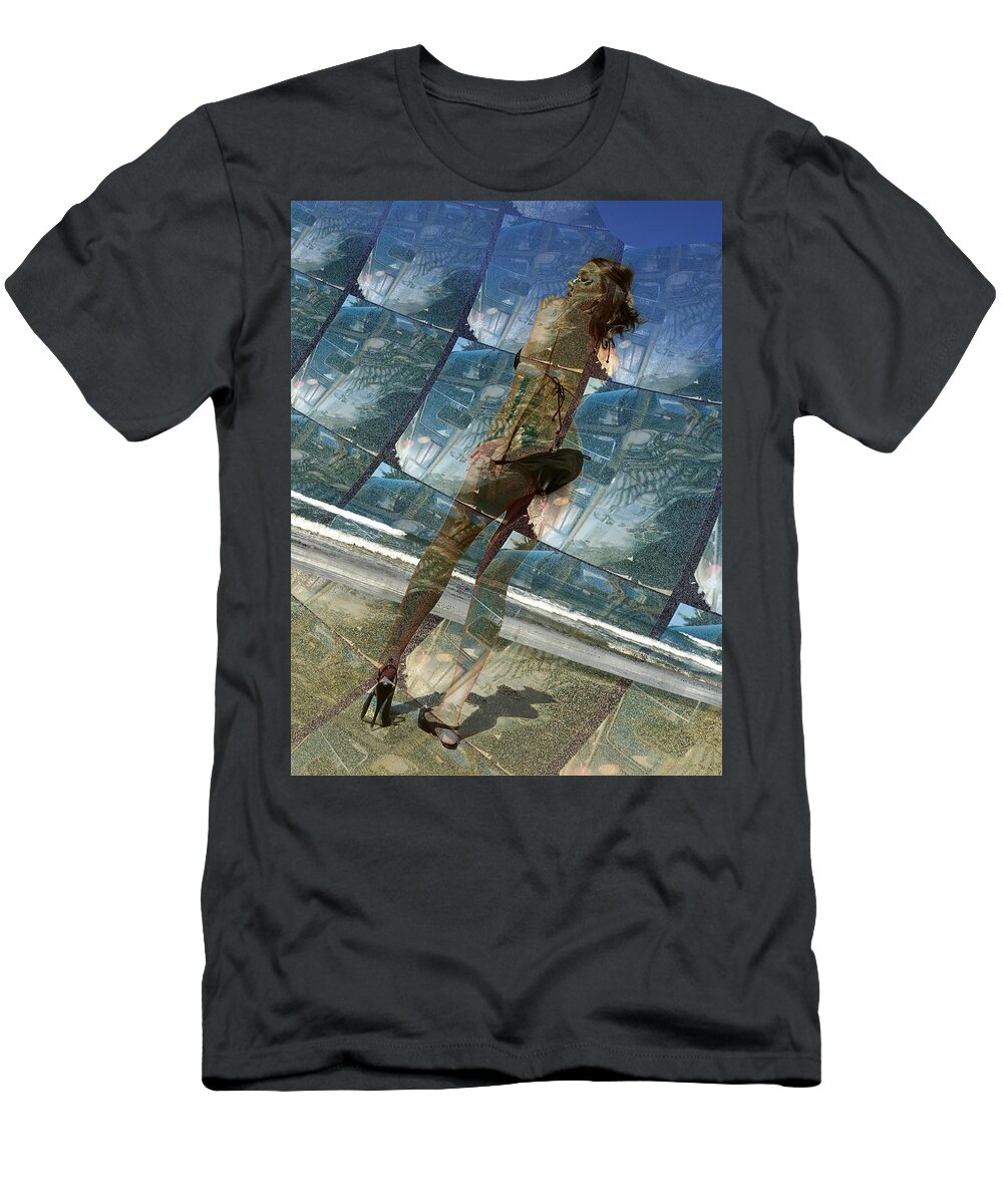 Oifii T-Shirt featuring the mixed media Low Tide May The Swell Be With You by Stephane Poirier