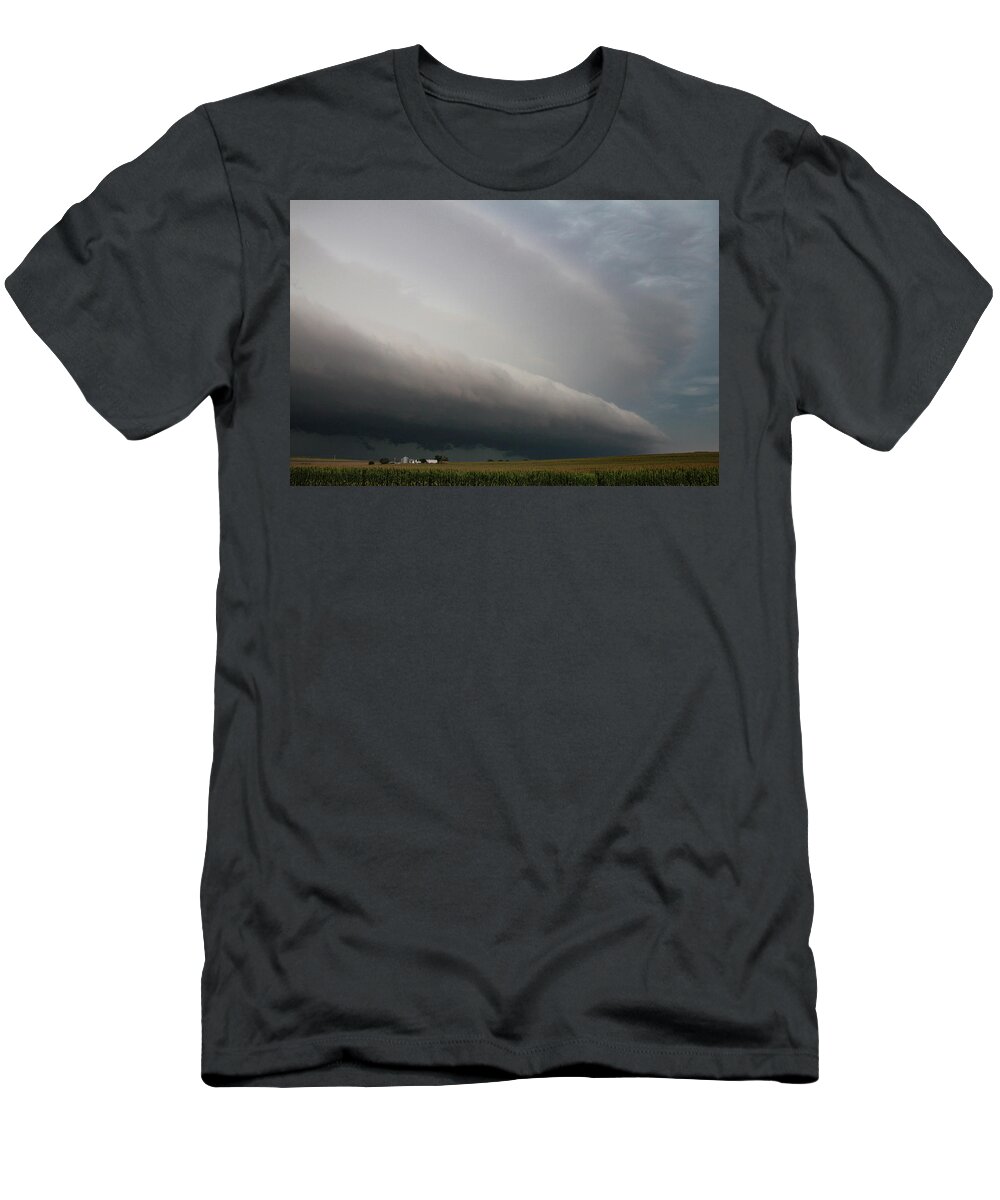 Nebraskasc T-Shirt featuring the photograph LP Stacked Plates Thunderstorm 028 by Dale Kaminski