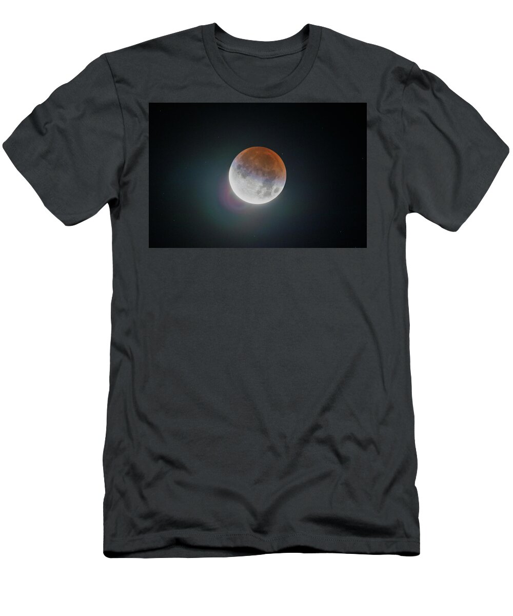 Moon T-Shirt featuring the photograph Lunar Eclipse 2021 by David Beechum