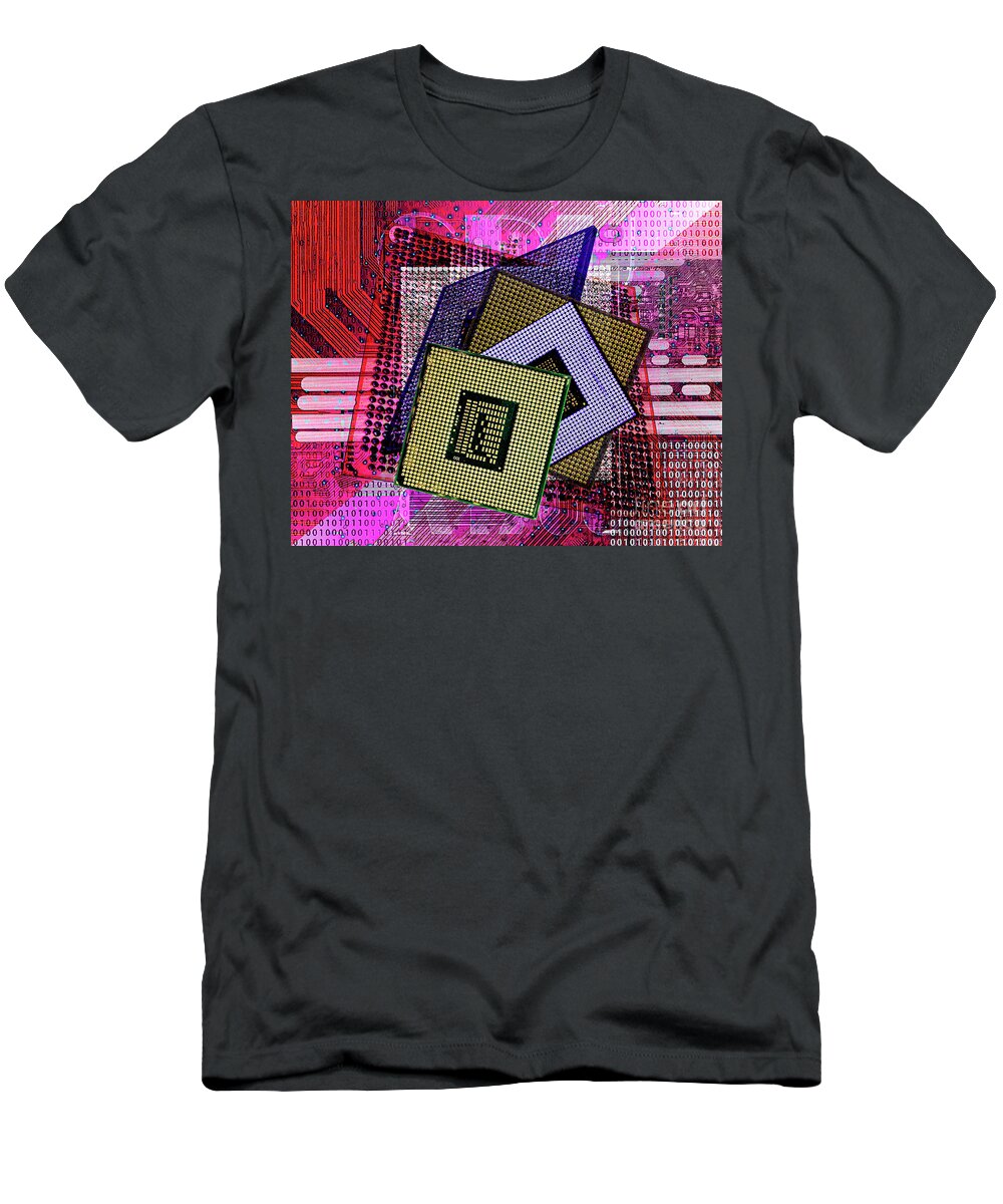Computer T-Shirt featuring the digital art M4700 Cpu by Anthony Ellis