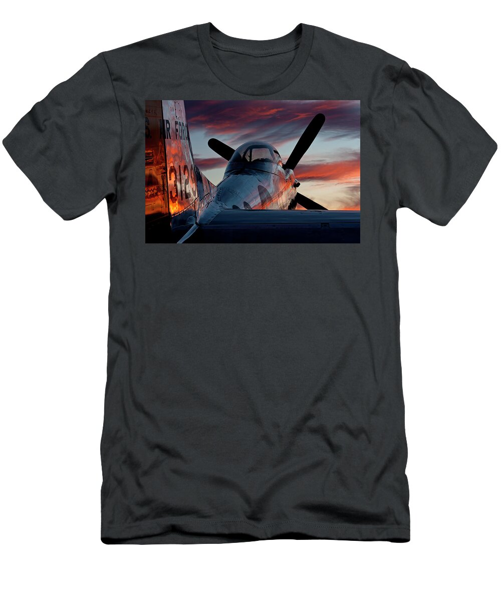 Airplane T-Shirt featuring the photograph Magic Sunset by Rick Pisio