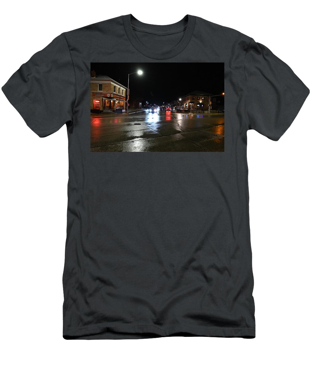 Main T-Shirt featuring the photograph Main St. - Kewaskum by Todd Zabel