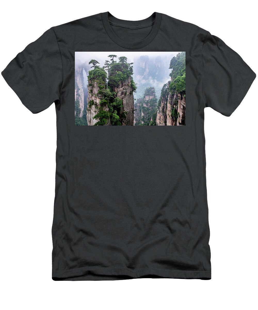 Ancient T-Shirt featuring the photograph Majestic View of Zhangjiajie by Arj Munoz