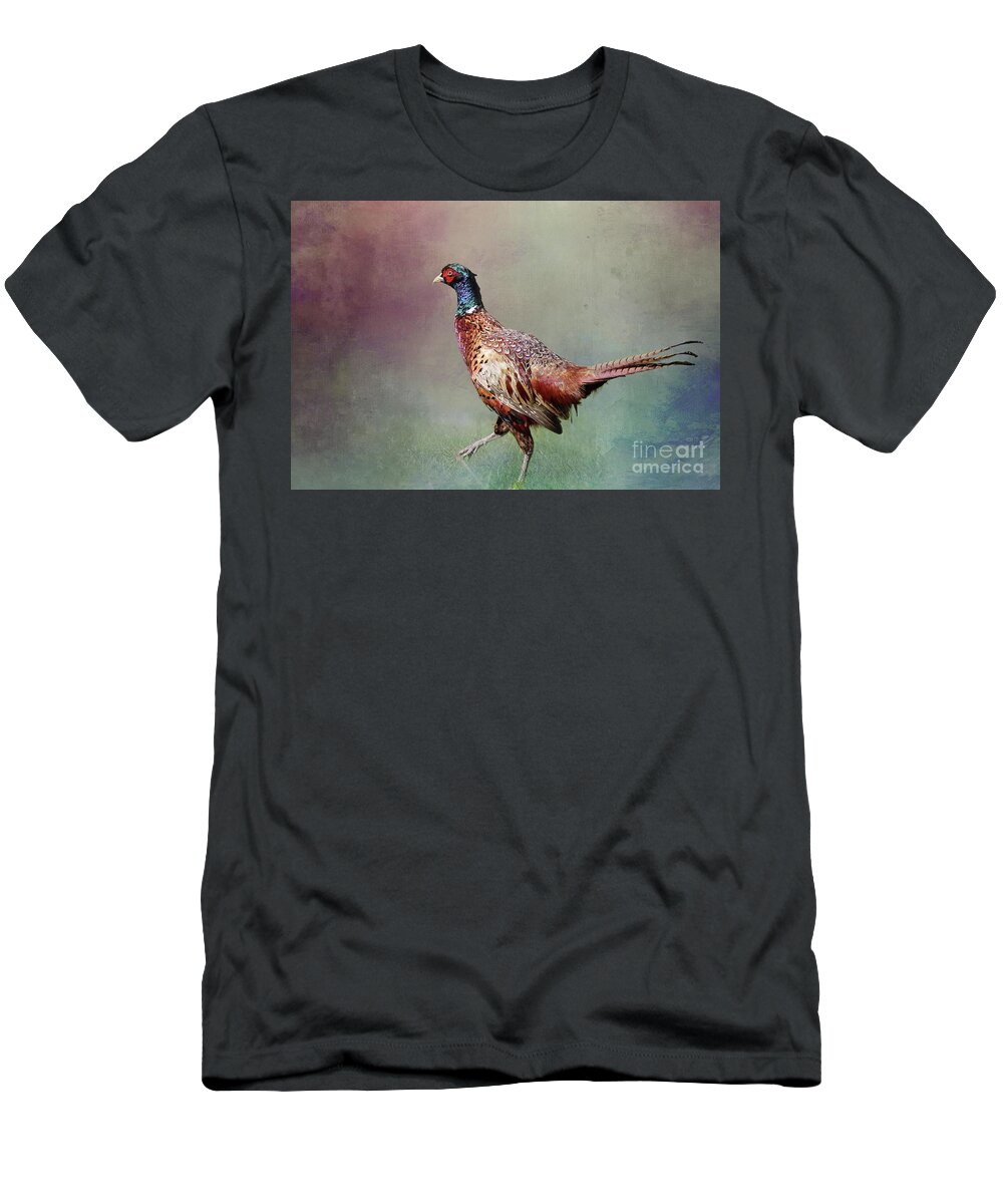 Pheasant T-Shirt featuring the photograph Male Pheasant by Eva Lechner