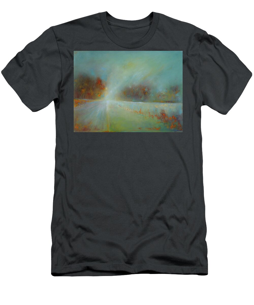 Headlights T-Shirt featuring the painting Maleny Heads by Roger Clarke