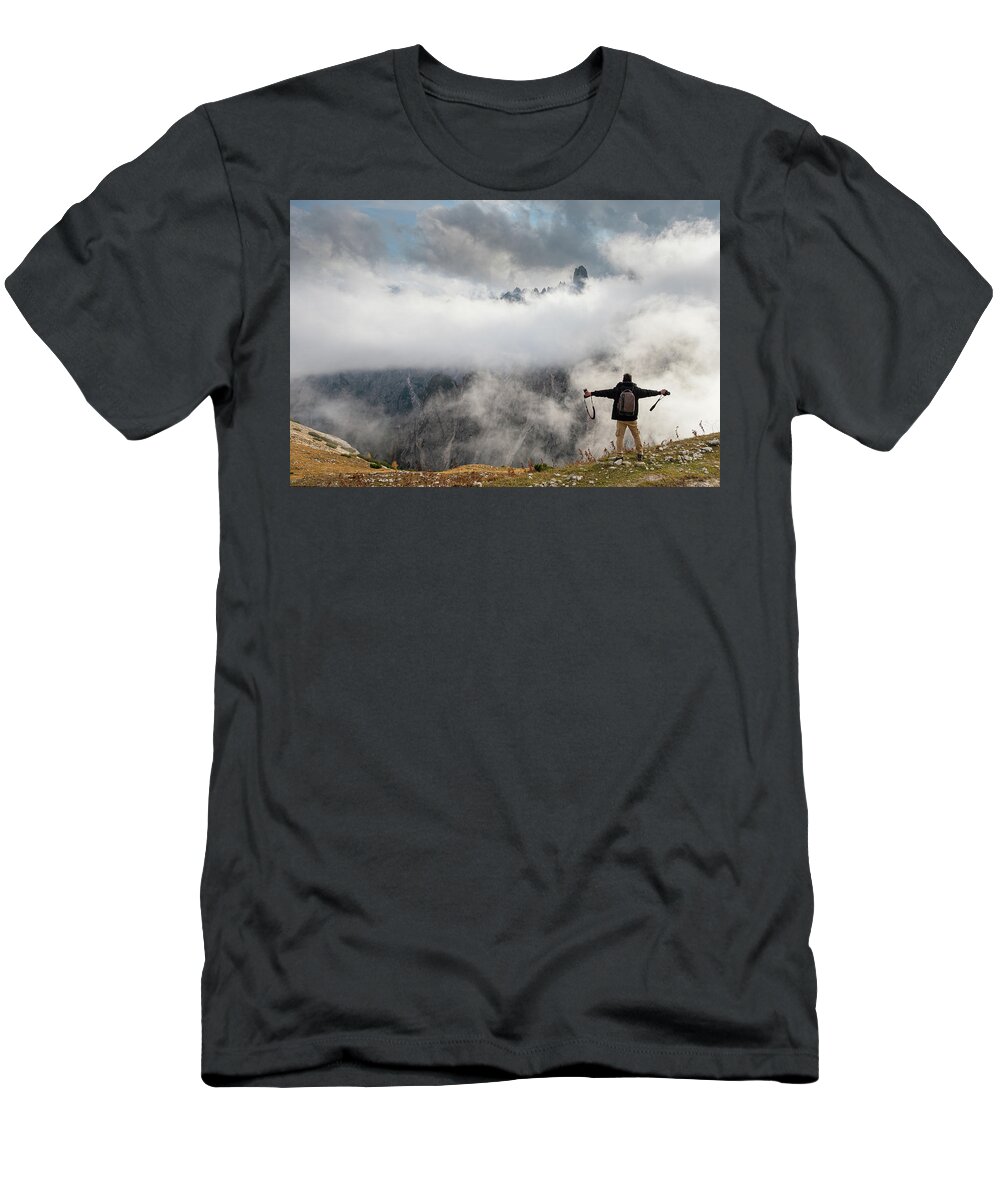 Amazed T-Shirt featuring the photograph Mountain Landscape, Italian Dolomites Italy by Michalakis Ppalis