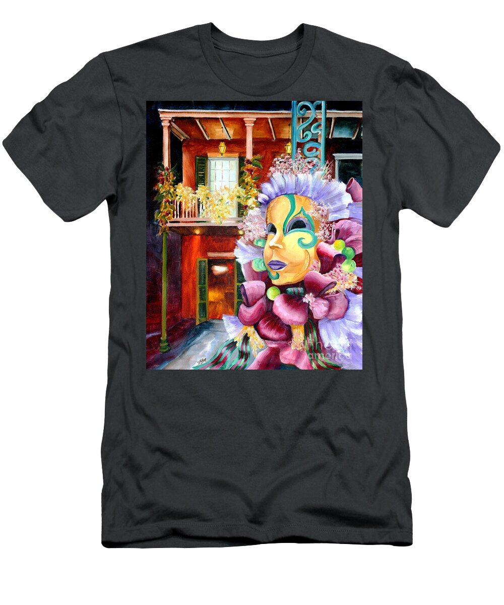 New Orleans T-Shirt featuring the painting Mardi Gras Mask by Diane Millsap