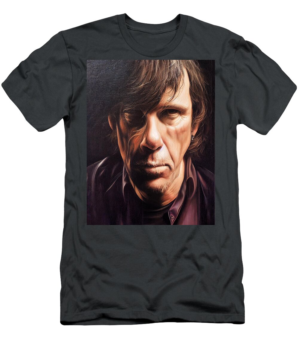 Mark Lanegan T-Shirt featuring the digital art Mark Lanegan 1 by Craig Boehman