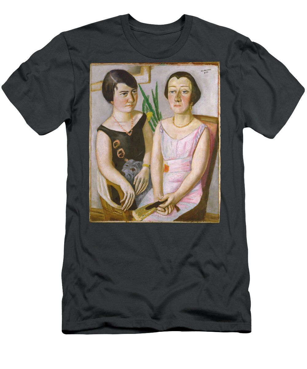 Illustration T-Shirt featuring the painting Max Beckmann, double portrait, 1923 by MotionAge Designs