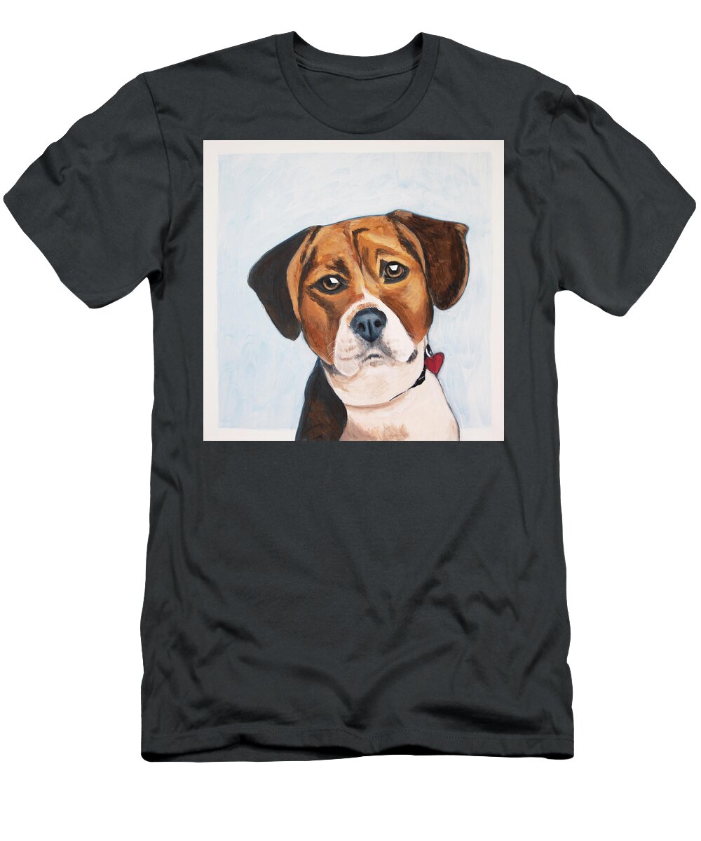 Beagle T-Shirt featuring the painting Max by Pamela Schwartz