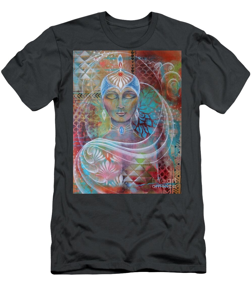  T-Shirt featuring the painting Meditation 1 by Reina Cottier